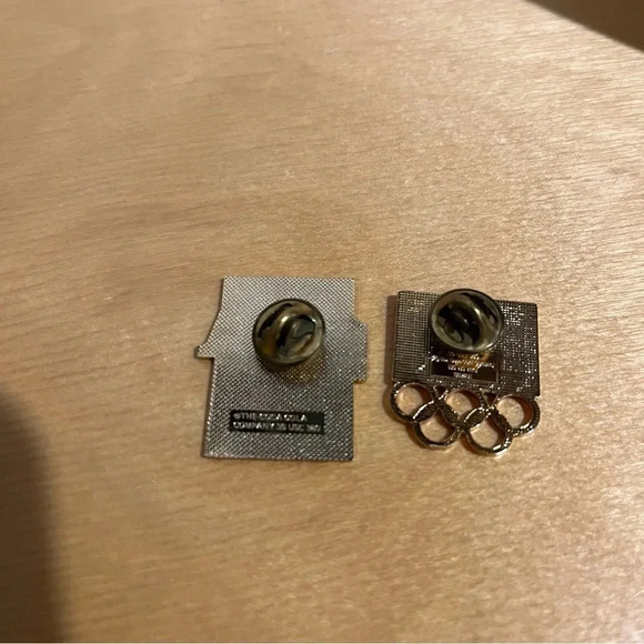 Lot Of 2 Vintage Baseball USA Team Olympic Coca Cola Lapel Pin Hat Pin - Picture 5 of 6